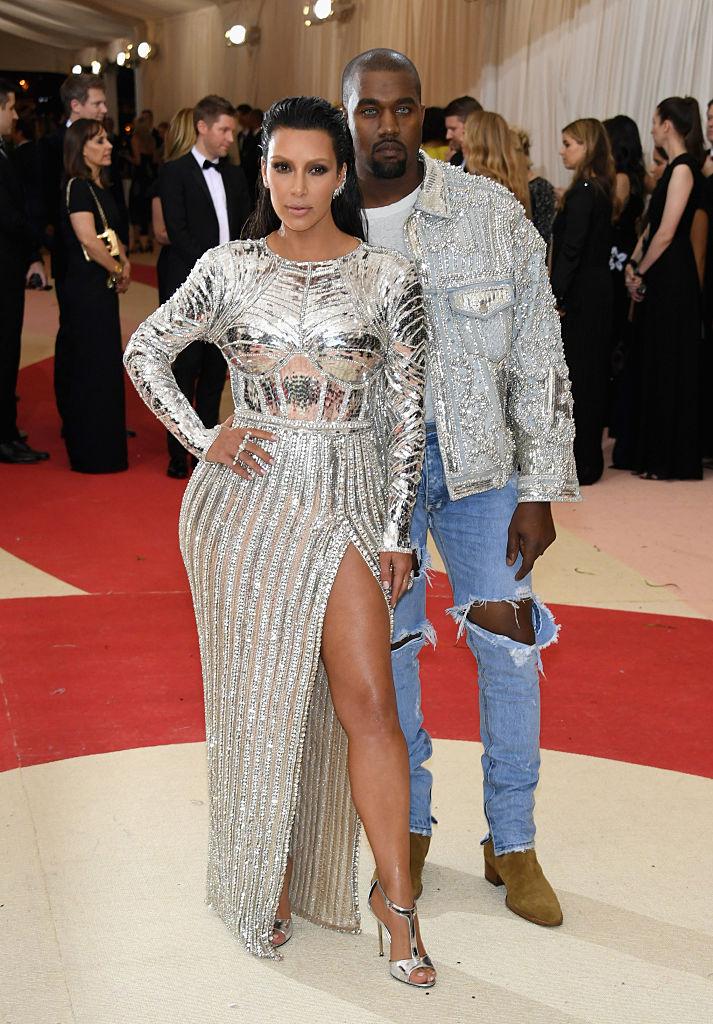 Kim Kardashian West and Kanye West attend the 'Manus x Machina: Fashion In An Age Of Technology' Costume Institute Gala at Metropolitan Museum of Art on May 2, 2016 in New York City