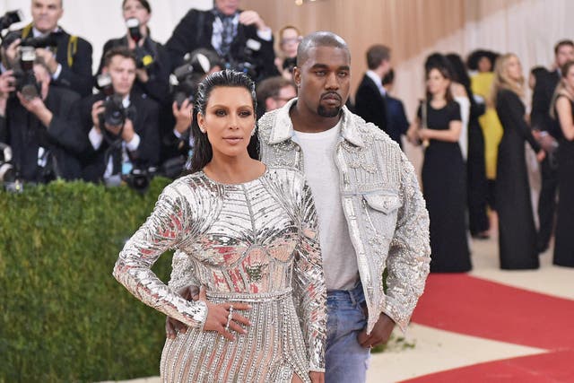 Kim Kardashian and Kanye West attend the 'Manus x Machina: Fashion In An Age Of Technology' Costume Institute Gala at Metropolitan Museum of Art on May 2, 2016 in New York City