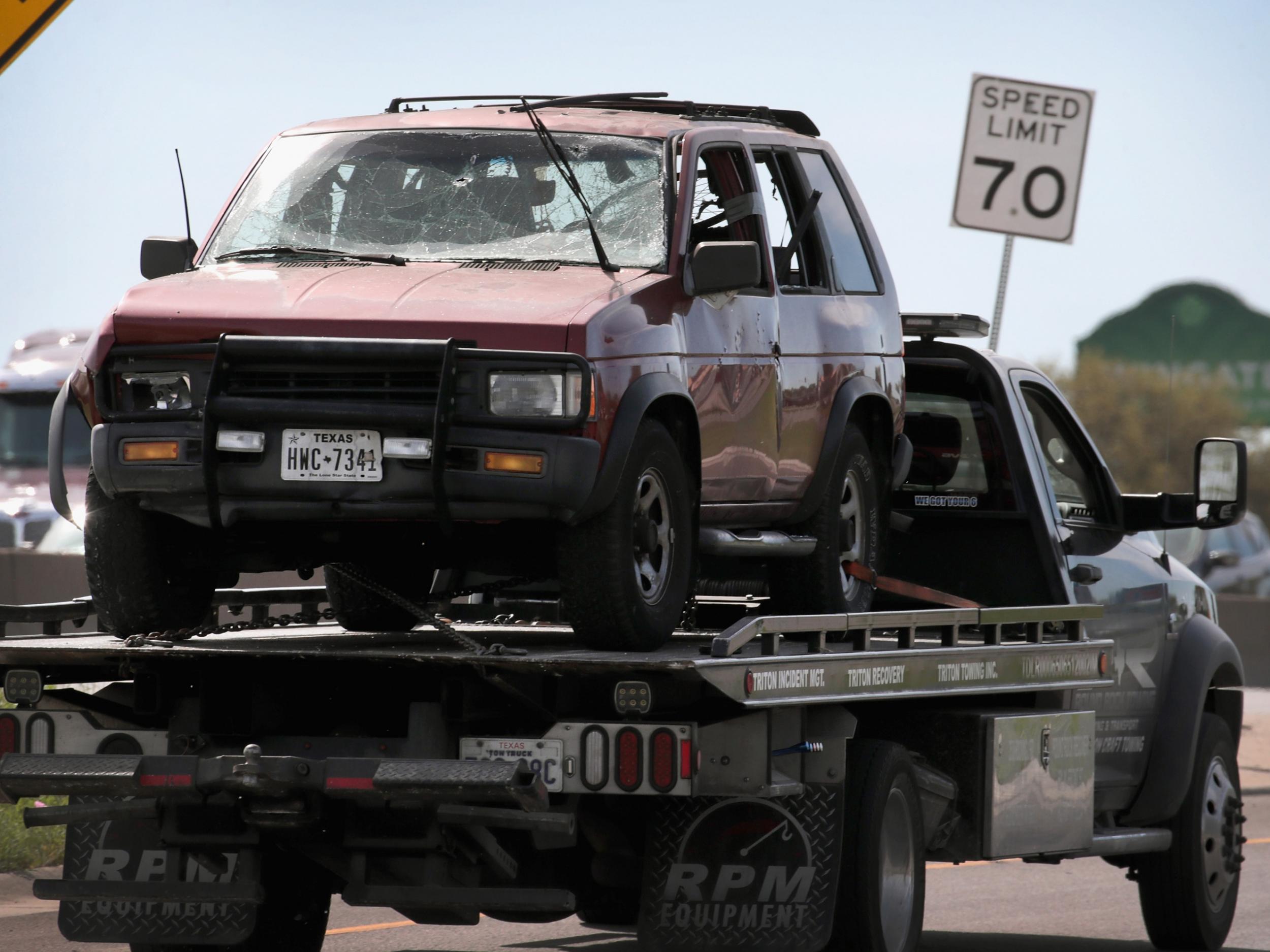 The vehicle that the Austin package bomber, Mark Anthony Conditt, was driving when he blew himself