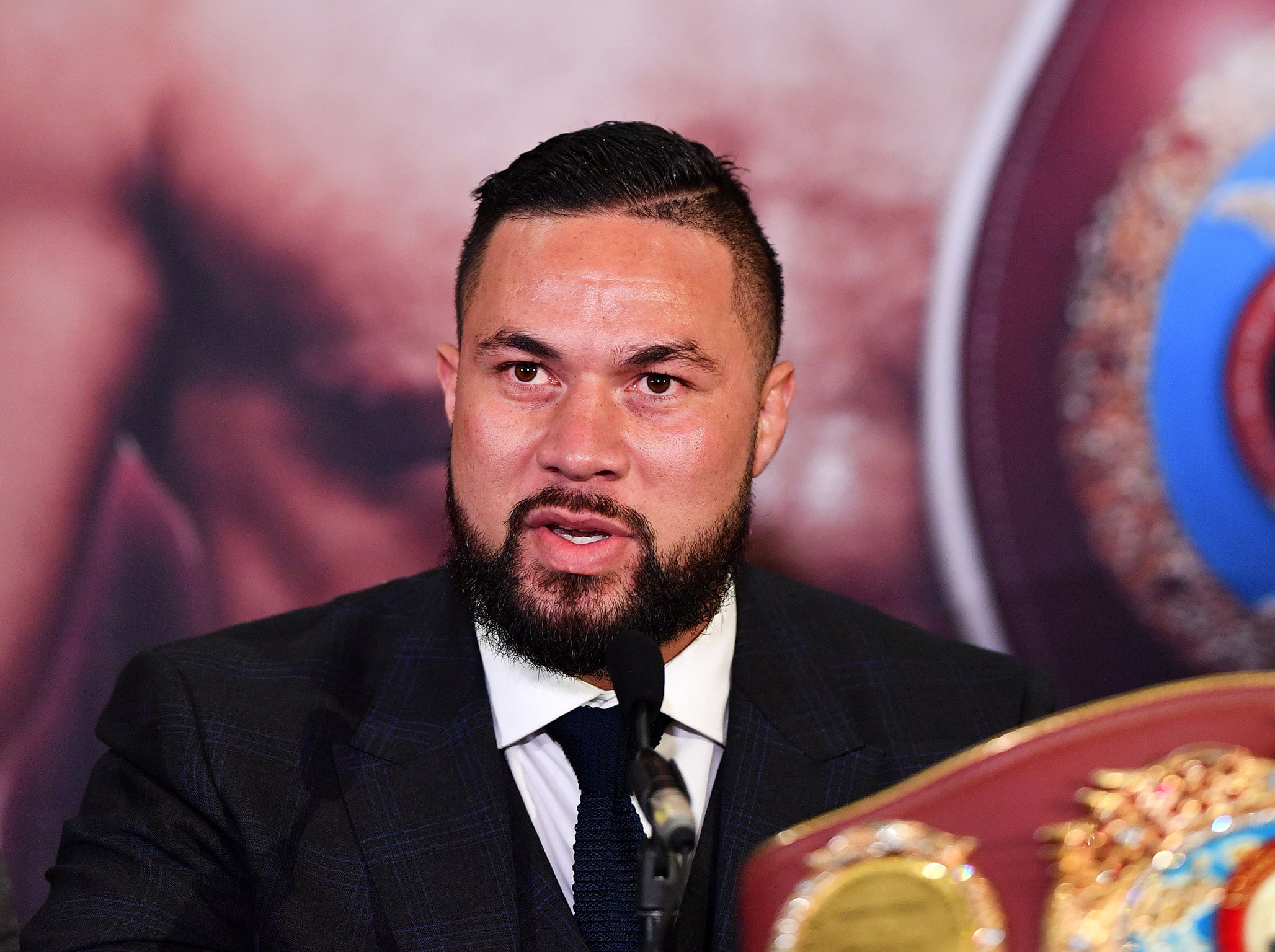 Joseph Parker holds the WBO belt