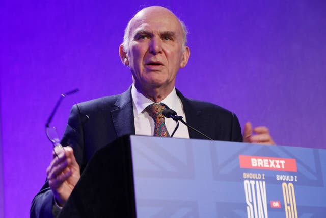 Sir Vince Cable during a Brexit debate