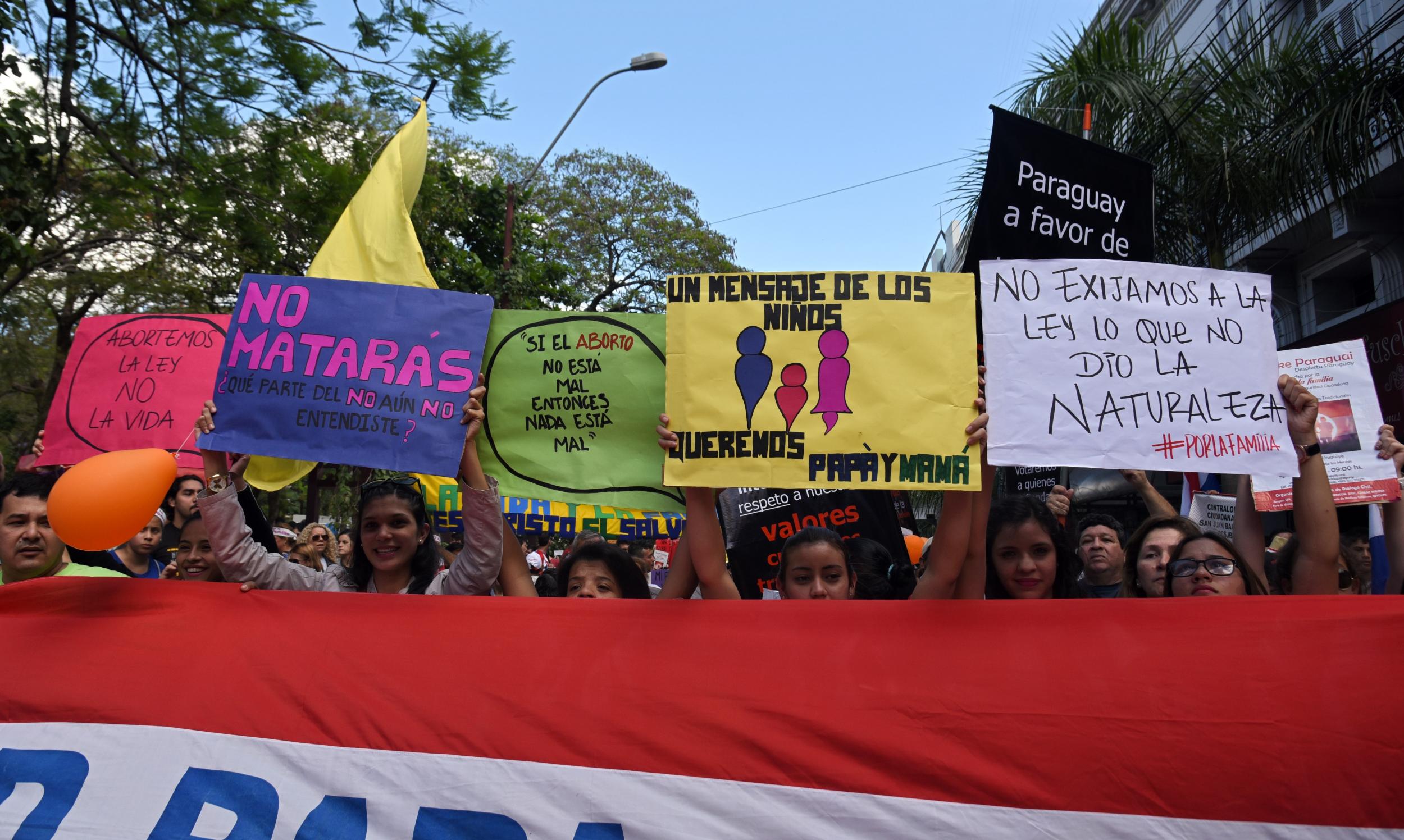Pro-abortion protesters march in Asuncion, Paraguay, where abortion is illegal