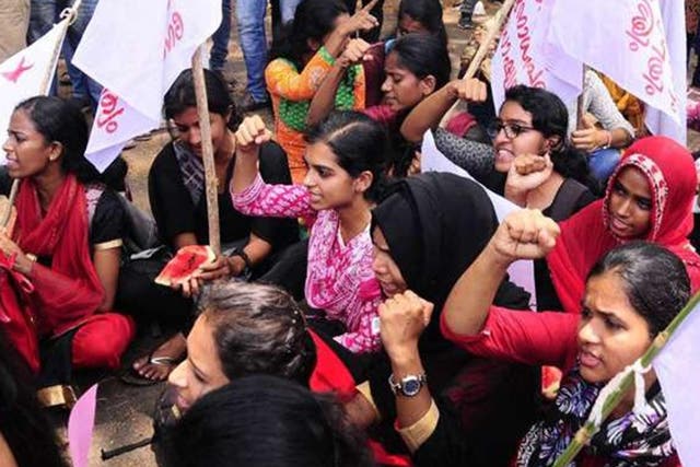 Furious students demonstrated against the purported remarks on the streets of Kozhikode, Kerala