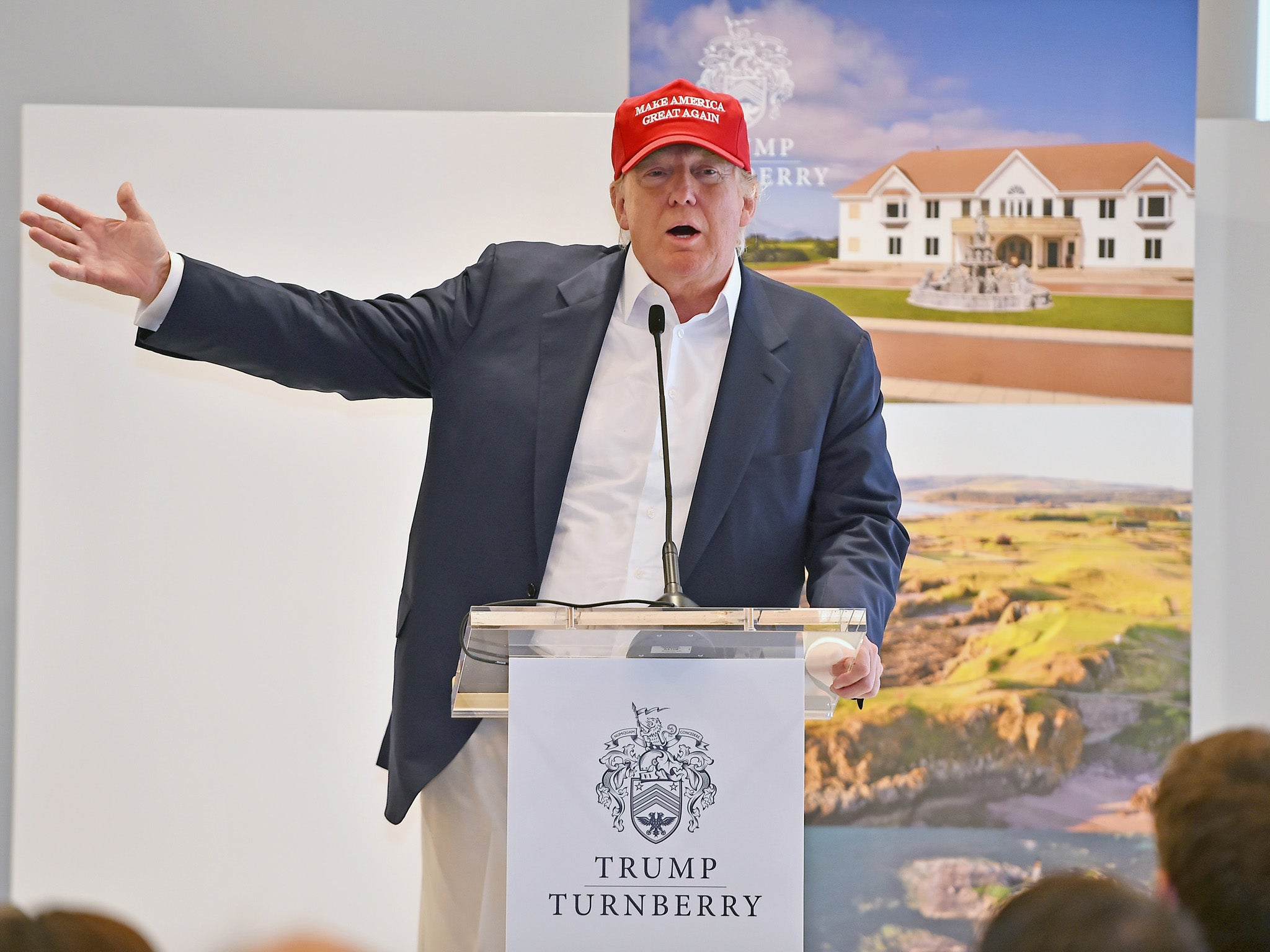 Donald Trump at his Scottish golf course Turnberry