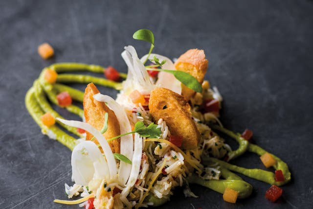 Dressed crab: with Tobasco, avocado, fennel and melon this dish is as summery as it comes