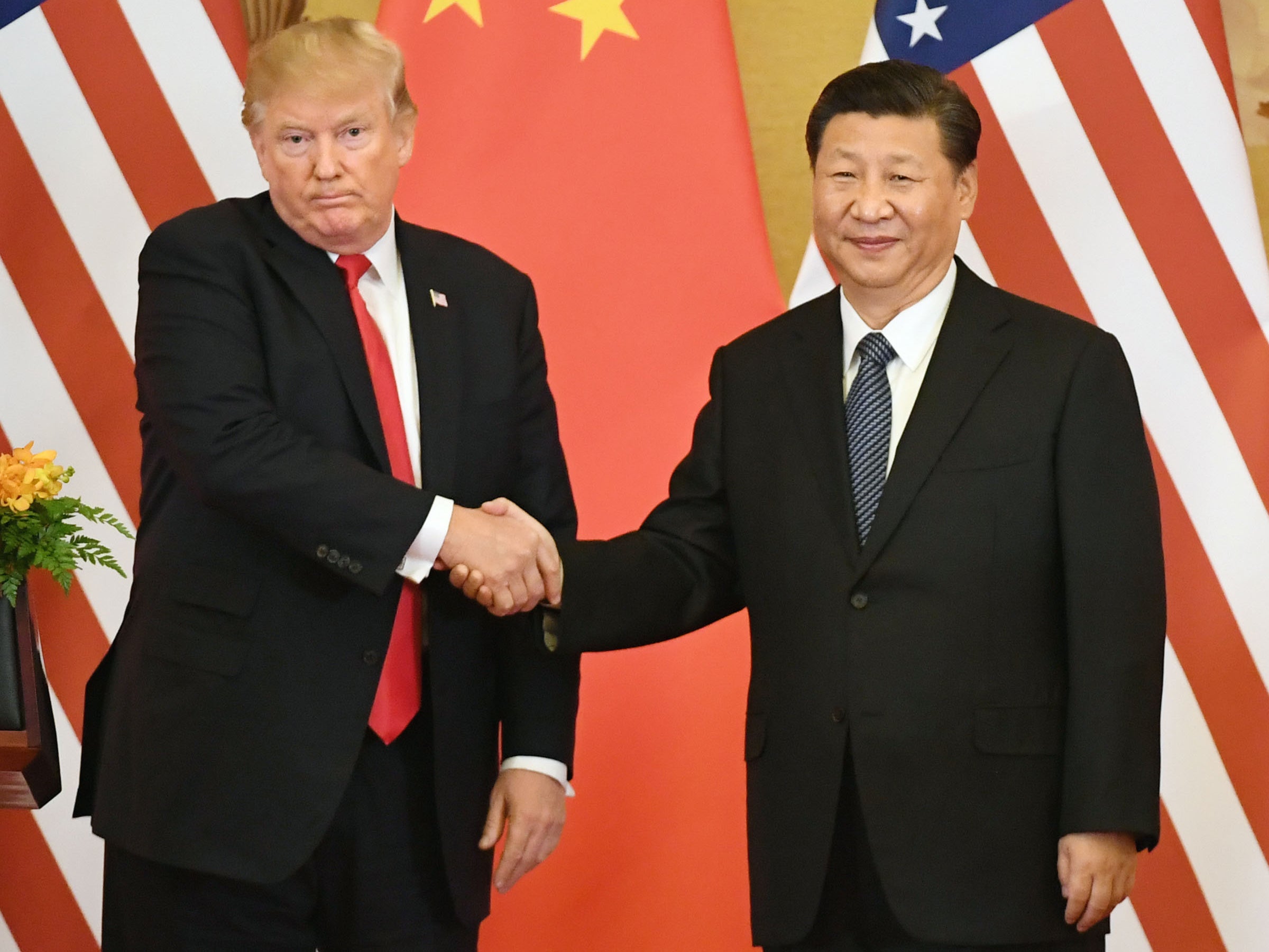 US President Donald Trump with Chinese President Xi Jinping