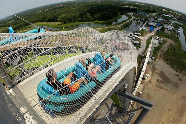 Verrückt became the tallest water slide in the world when it opened in 2014