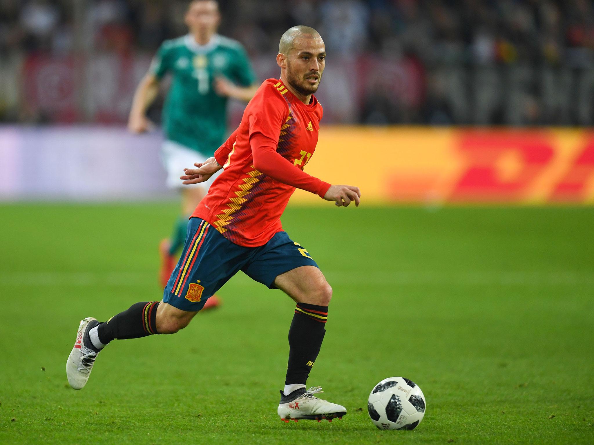 David Silva in action for Spain against Germany