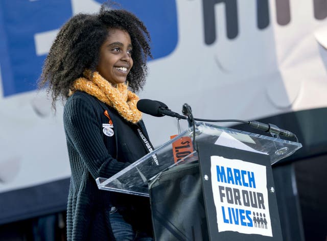 Naomi Wadler, 11, a student at George Mason Elementary School, who organized a school walkout at her school in Alexandria, Virginia