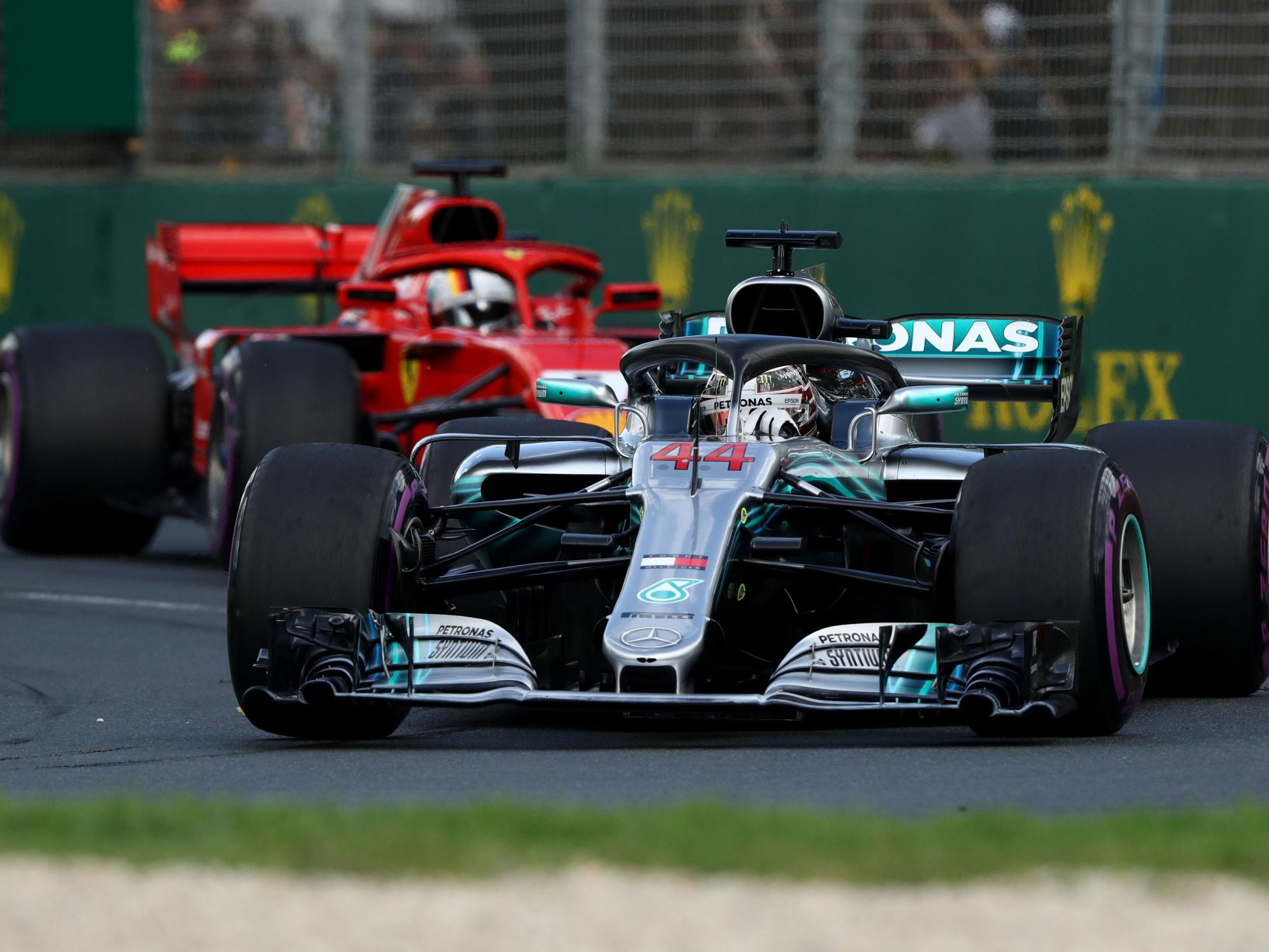 Hamilton was making serene progress at the front