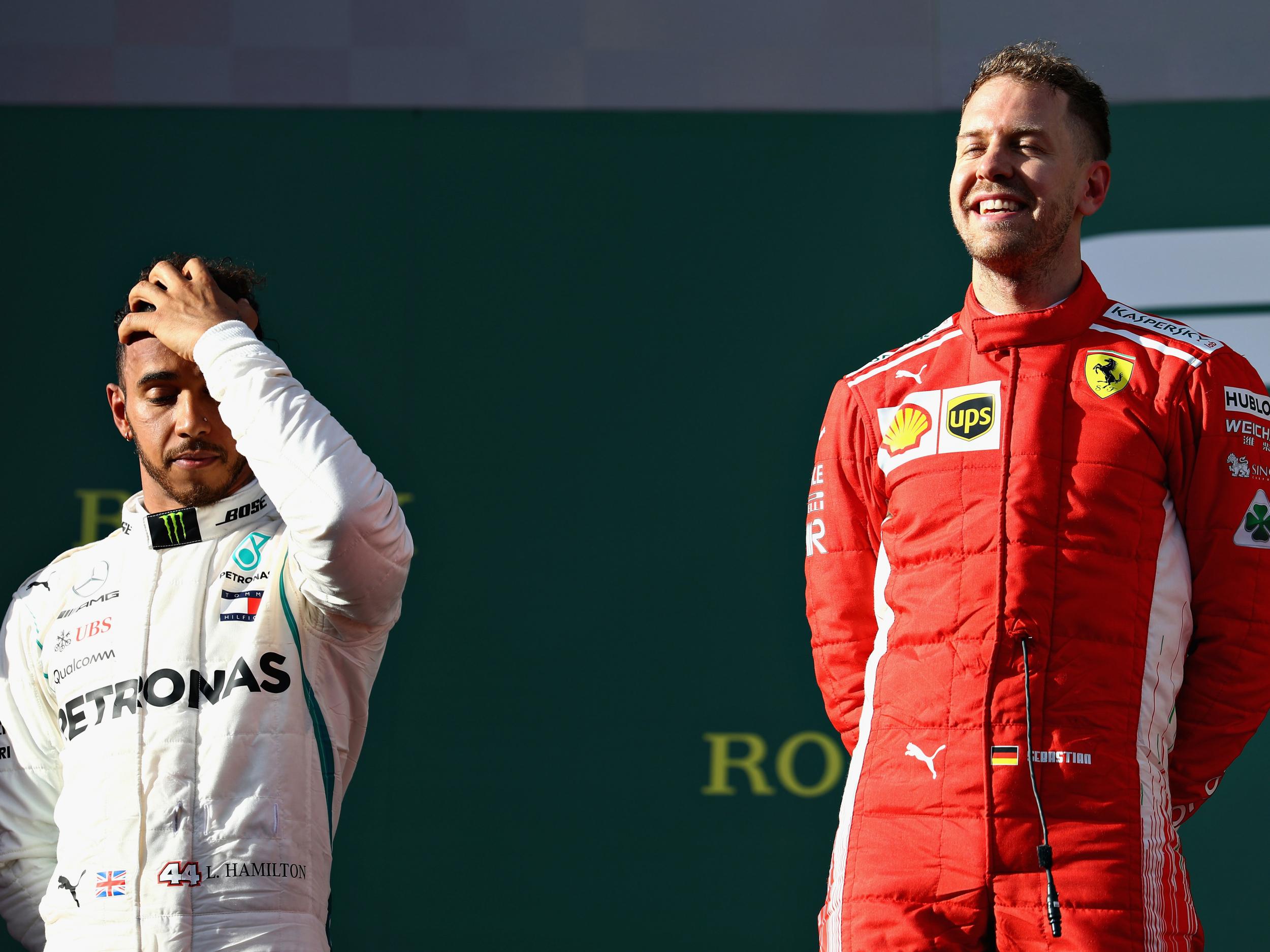 Vettel went on to win the race much to Hamilton's disappointment