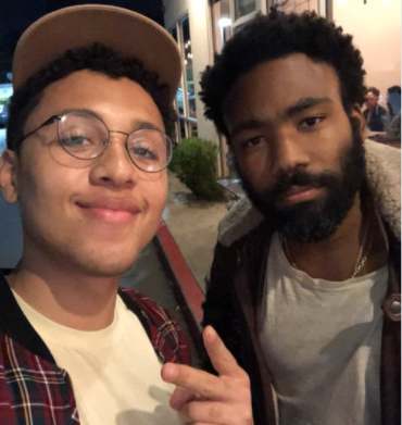 Comedy writer Jaboukie Young-White with Donald Glover