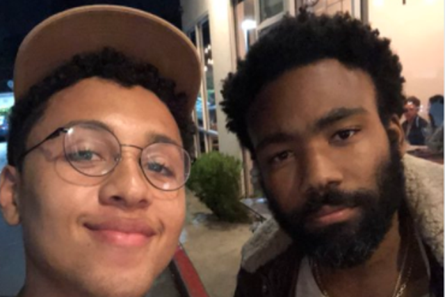 Comedy writer Jaboukie Young-White with Donald Glover