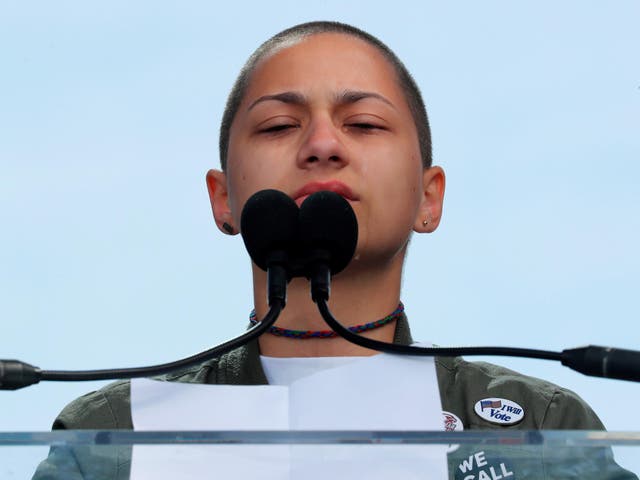 Emma Gonzalez spoke at the "March for Our Lives" rally in Washington on Saturday.