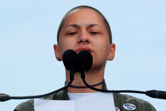Emma Gonzalez spoke at the "March for Our Lives" rally in Washington on Saturday.
