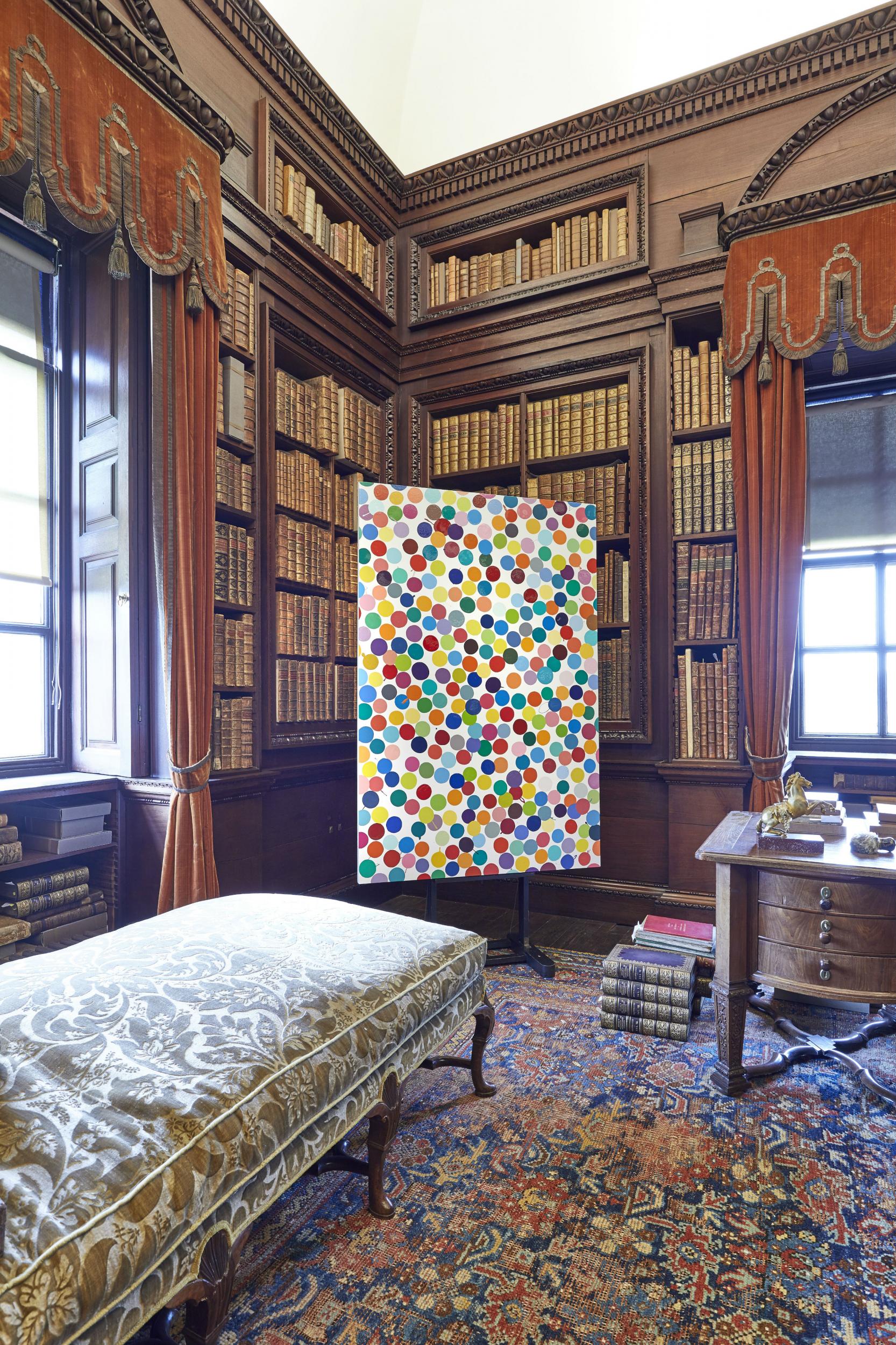 The Colour Space series on display in Sir Robert Walpole’s Library at Houghton Hall (Damien Hirst/Pete Huggins)