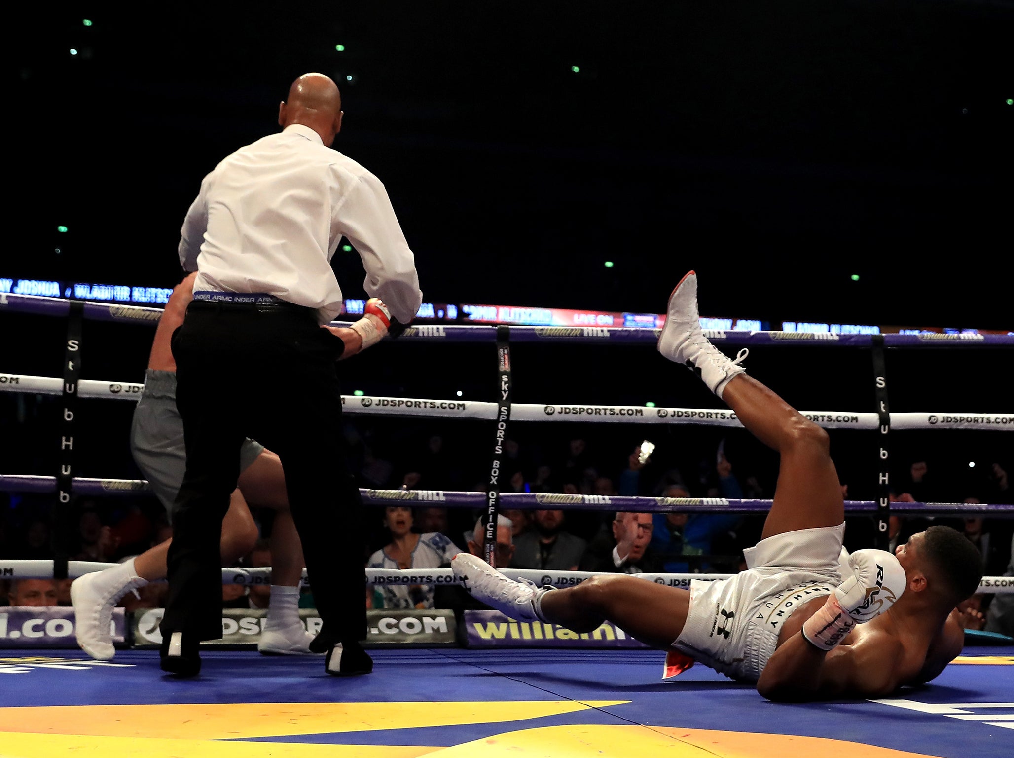 Joshua was knocked down by Klitschko