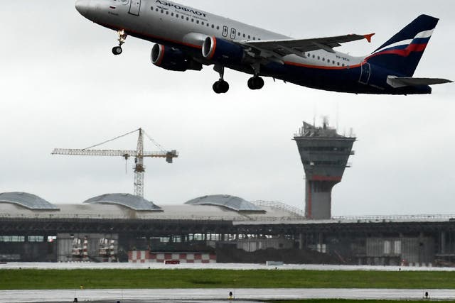 An Aeroflot aircraft takes off at Moscow's Sheremetyevo international airport