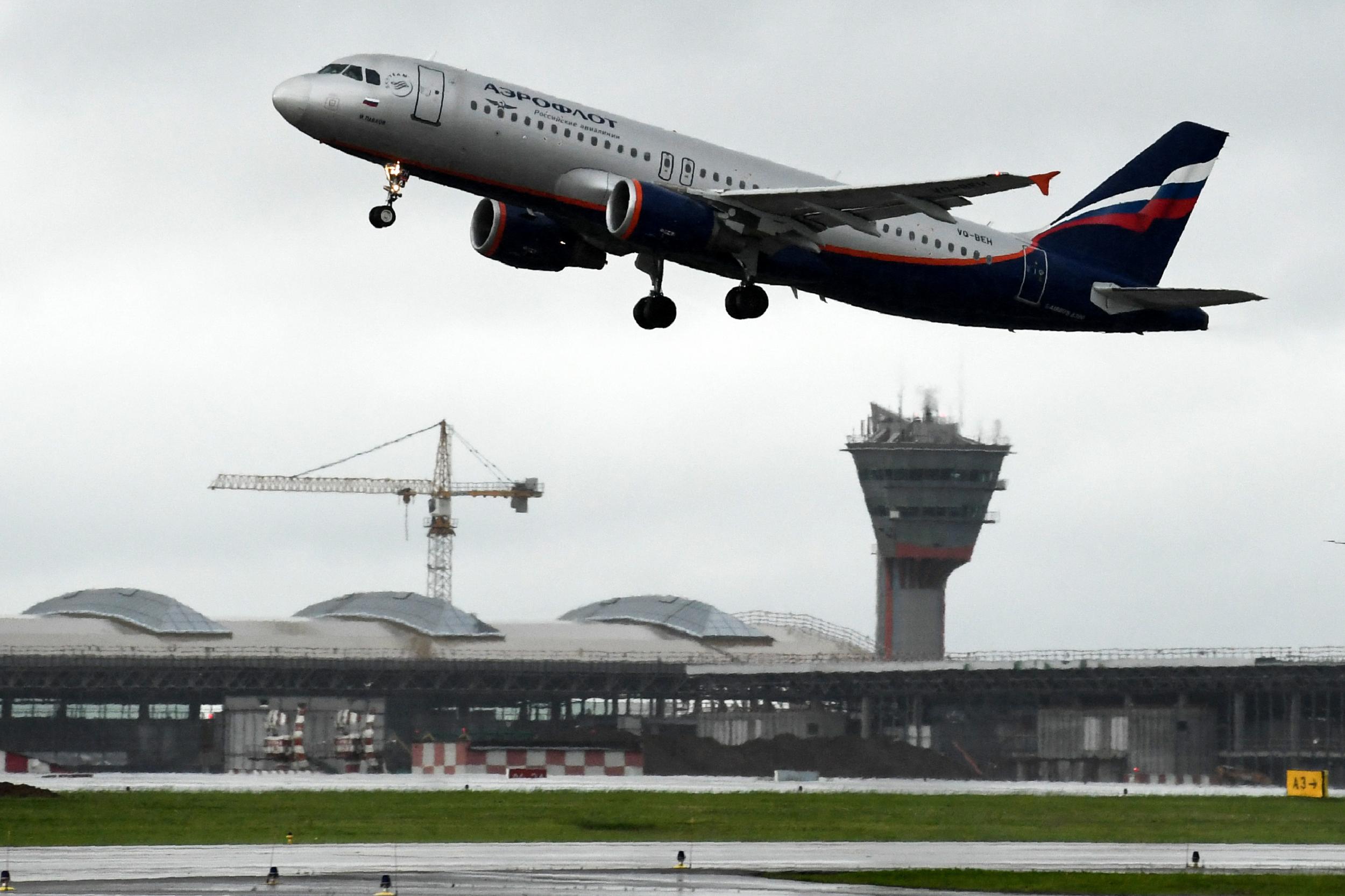 An Aeroflot's aircraft takes off at Moscow's Sheremetyevo international airport