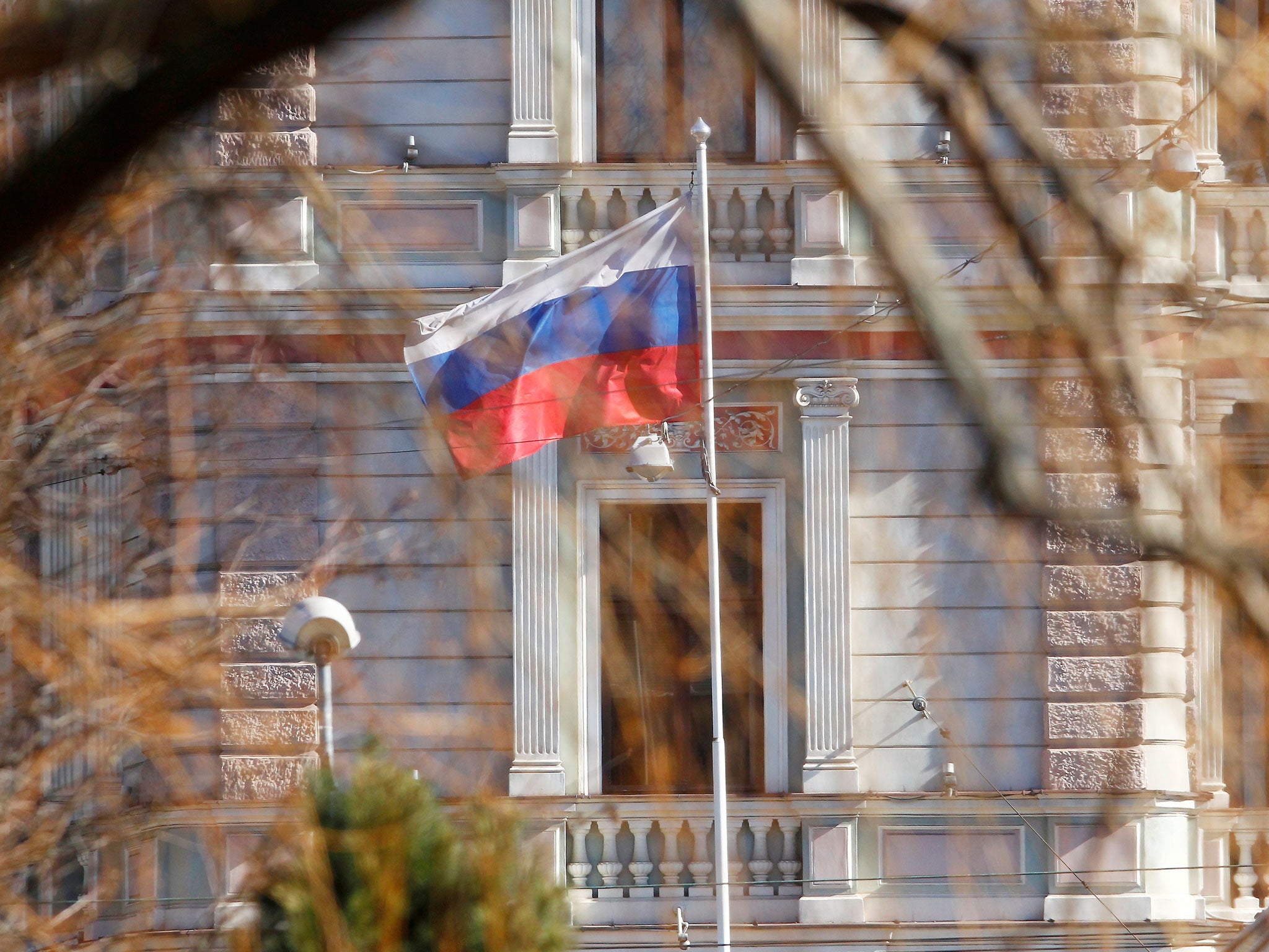 The Russian Embassy in Riga; Latvia said it would expel one Russian diplomat