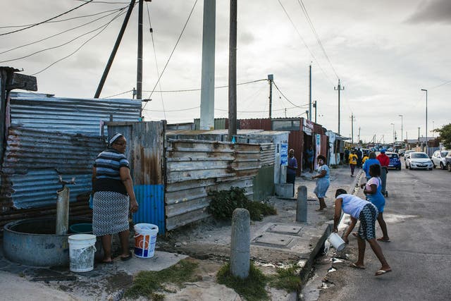 Residents in the Khayelitsha township, Cape Town, South Africa