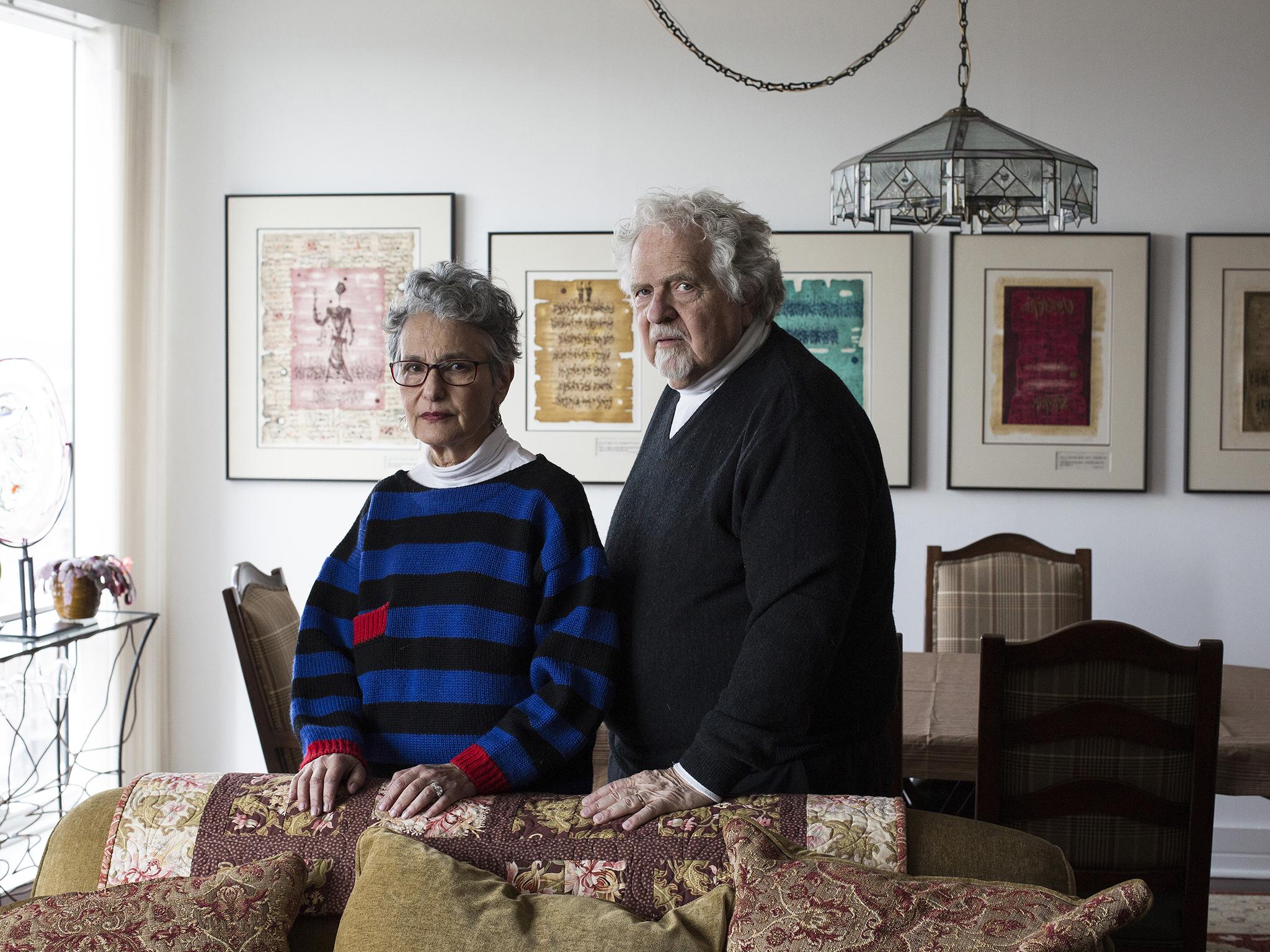 Condo owners Mimi and Saul Cohen in their unit at the Trump Parc, Stamford