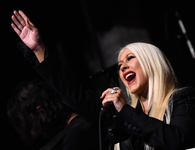 Christina Aguilera performs in California, 2016