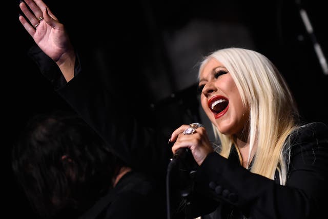 Christina Aguilera performs in California, 2016