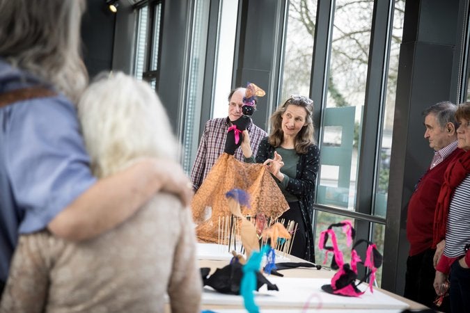 Sybille Kastner (centre) runs educational programmes at Lehmbruck Museum and is a pioneer in schemes for people with dementia