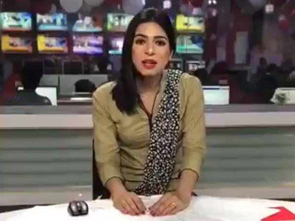 File. Marvia Malik made headlines when she first appearaned as a TV newsreader in Pakistan. Screengrab