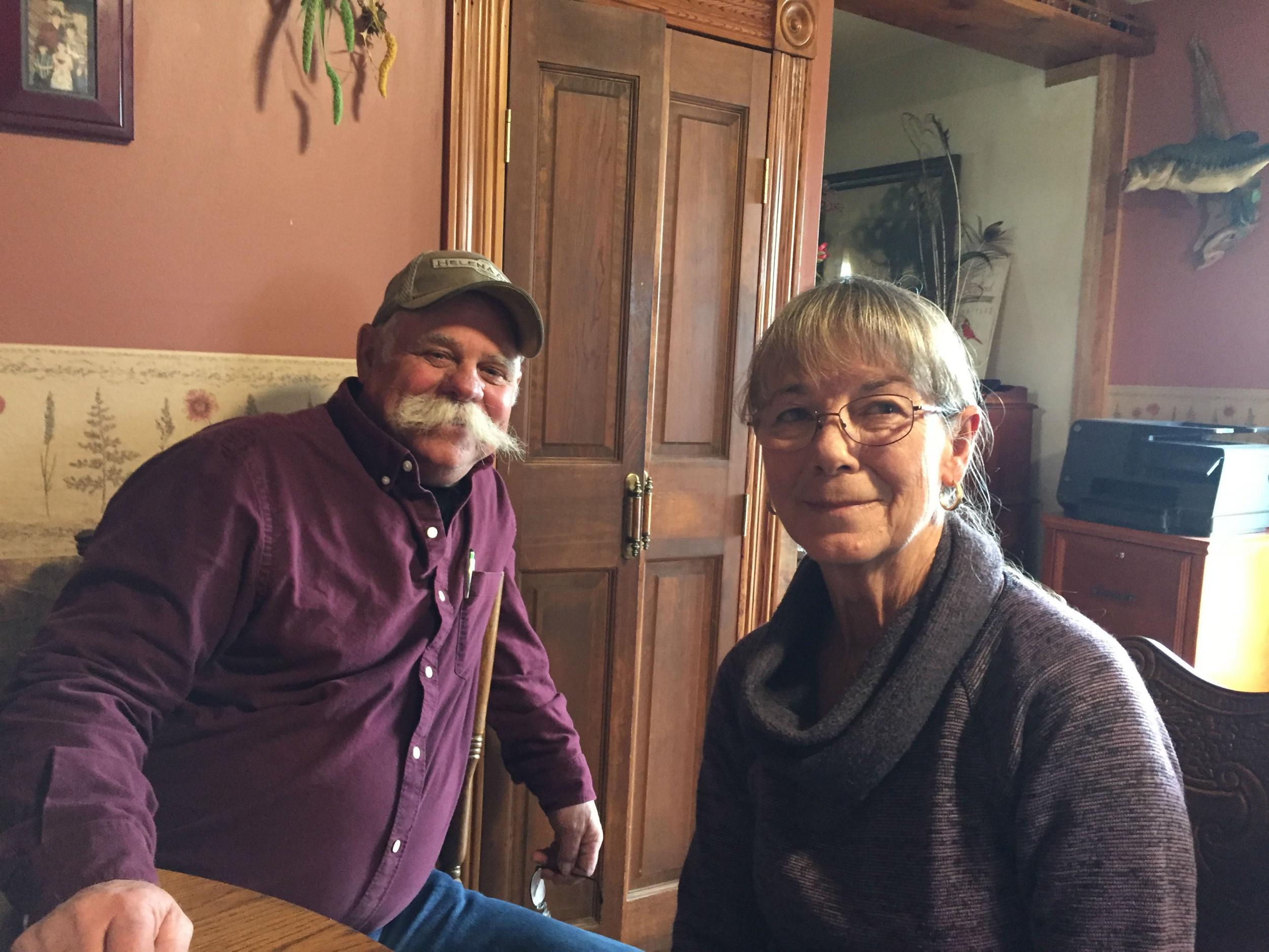 Ted and Rhonda Rogers have been farming for the best part of 50 years (Andrew Buncombe )