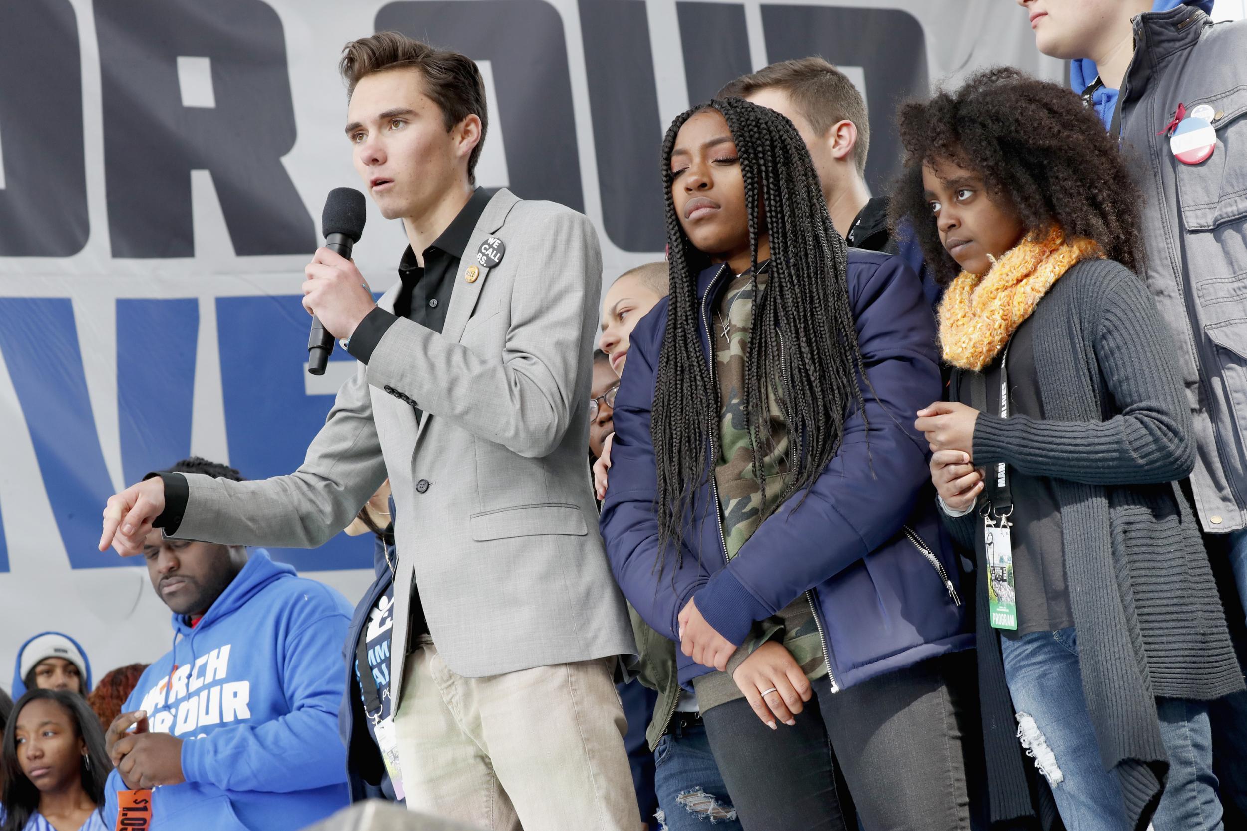 David Hogg, one of the survivors of the Parkland shooting, speaks at the March for Our Lives rally in Washington in March