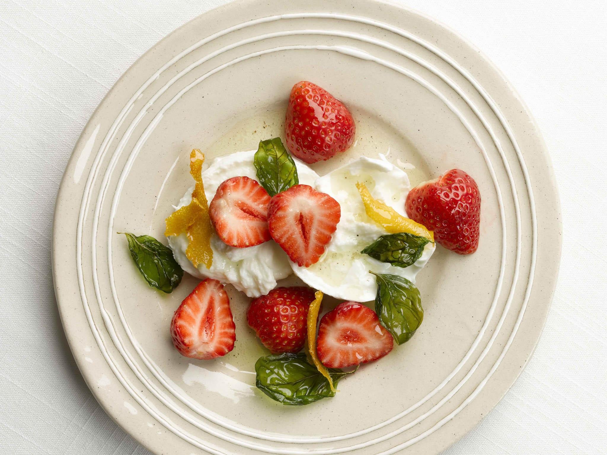 Strawberries have their own natural sweetness, but partner them with mozzarella, lemon and basil for a modern way to eat them