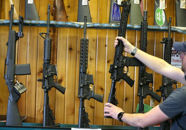 Semi-automatic AR-15's are for sale at Good Guys Guns & Range in Orem, Utah. An AR-15 was used in the Marjory Stoneman Douglas High School shooting in Parkland, Florida