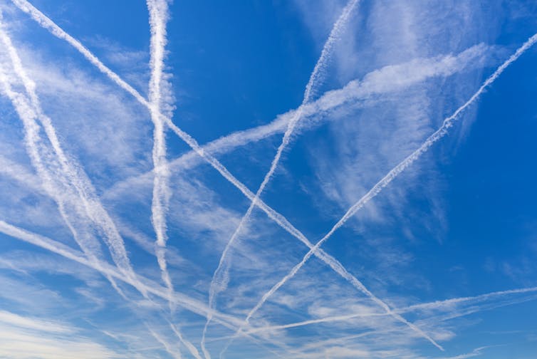 Contrails, otherwise known as manmade cirrus