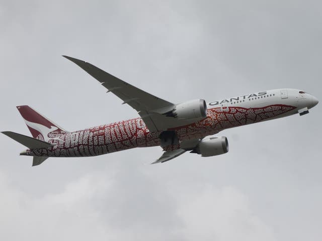 Distant dream: A Qantas Boeing 787 takes off on its first commercial passenger flight from the UK to Australia, March 2018