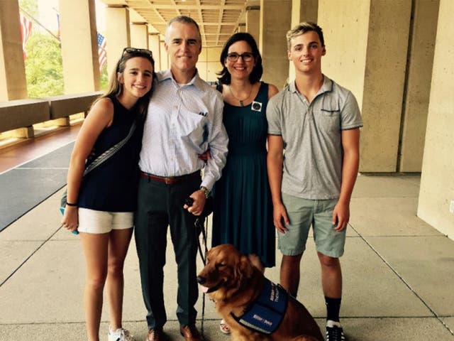 Former FBI Deputy Director Andrew McCabe and his family pictured on the gofundme page