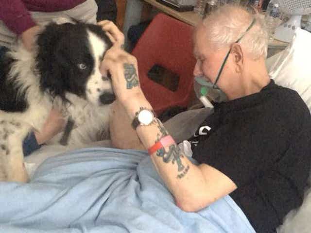 Peter Robson was able to see his dog Shep one last time after Ninewells Hospital relaxed its normal infection control regulations