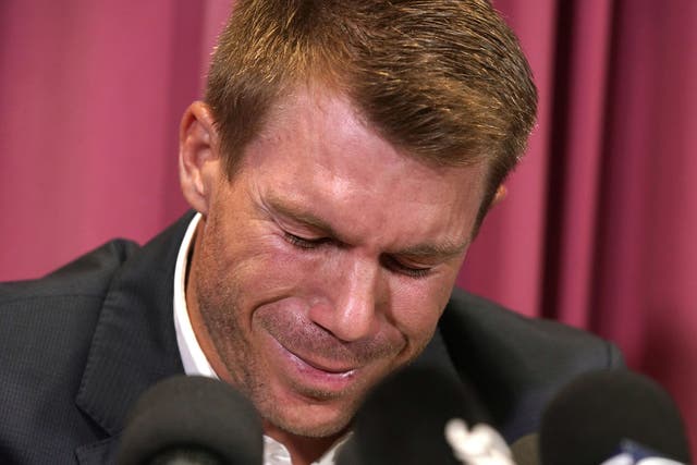 David Warner broke down in tears during a press conference to explain his actions in the ball-tampering scandal
