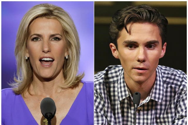 Laura Ingraham is taking a week away from her programme after David Hogg called on her to quit