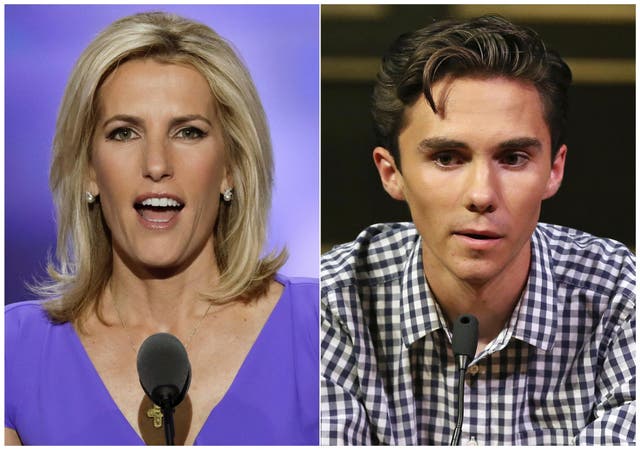 Laura Ingraham is taking a week away from her programme after David Hogg called on her to quit