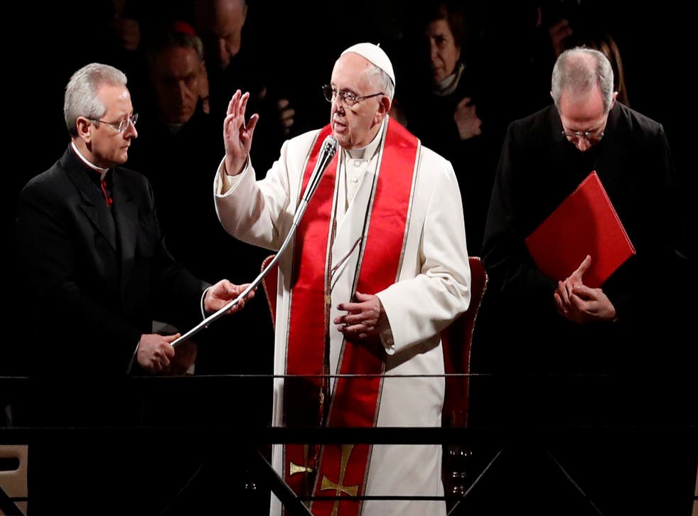 Pope Francis spoke out after leading Good Friday celebrations in Rome