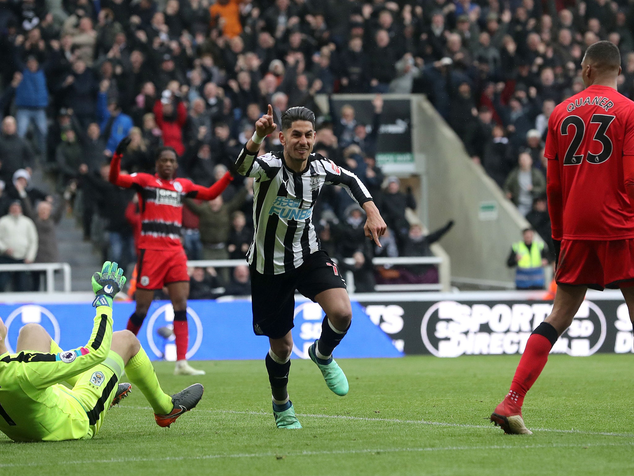 Perez's goal took Newcastle to 35 points and 12th in the league