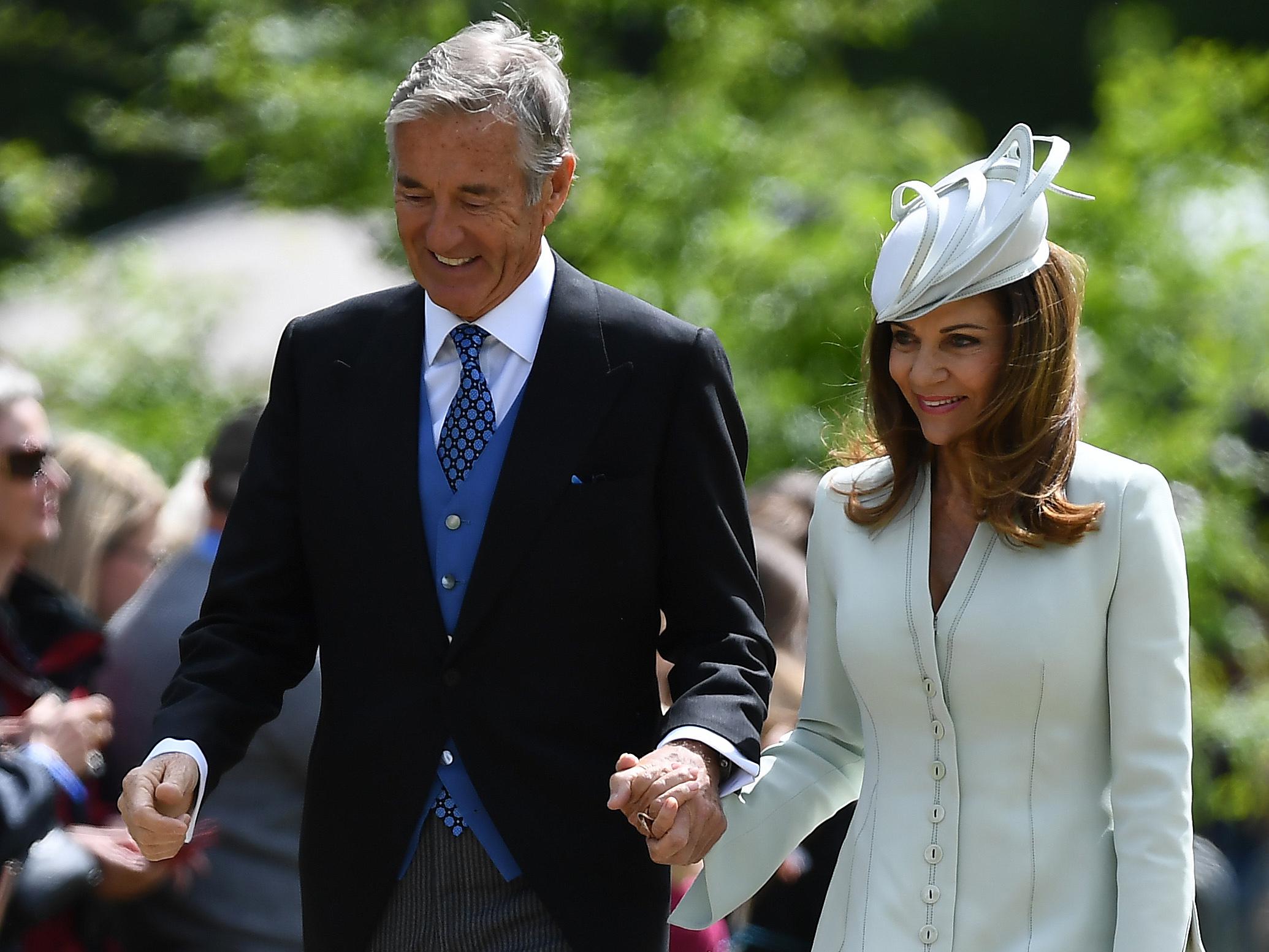 David Matthews with wife Jane at their son James' wedding to Pippa Middleton in May 2017