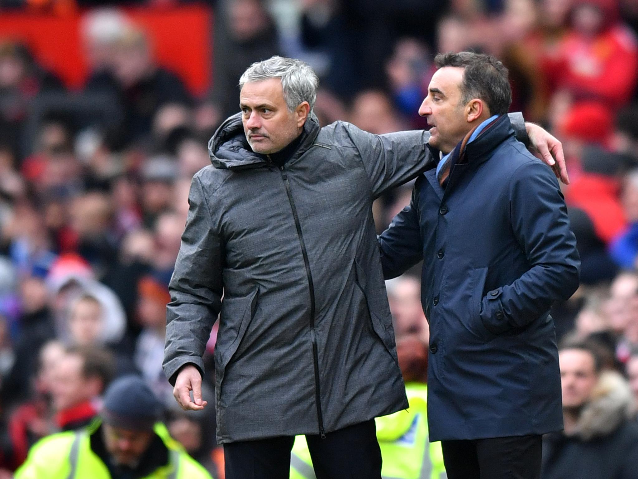 Jose Mourinho invites Carlos Carvalhal into press conference after Manchester United beat Swansea