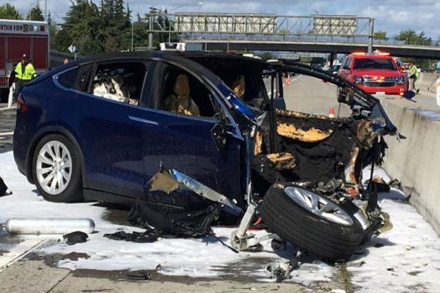 The Tesla Model X hit a barrier at the centre of the highway during the fatal crash