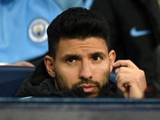 Aguero ruled out of City's trip to Tottenham