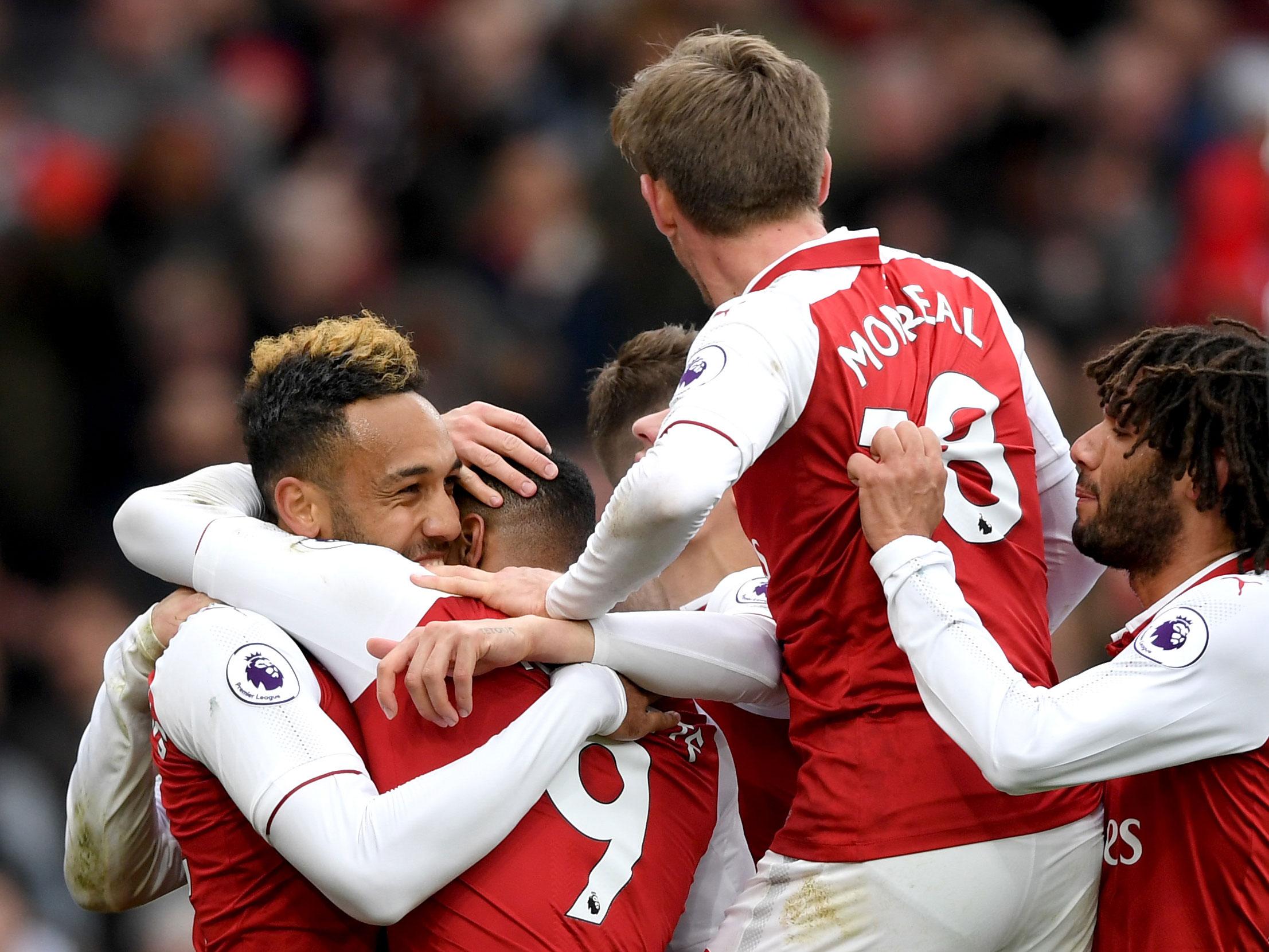 Pierre-Emerick Aubameyang brace sees Arsenal home safely against Stoke