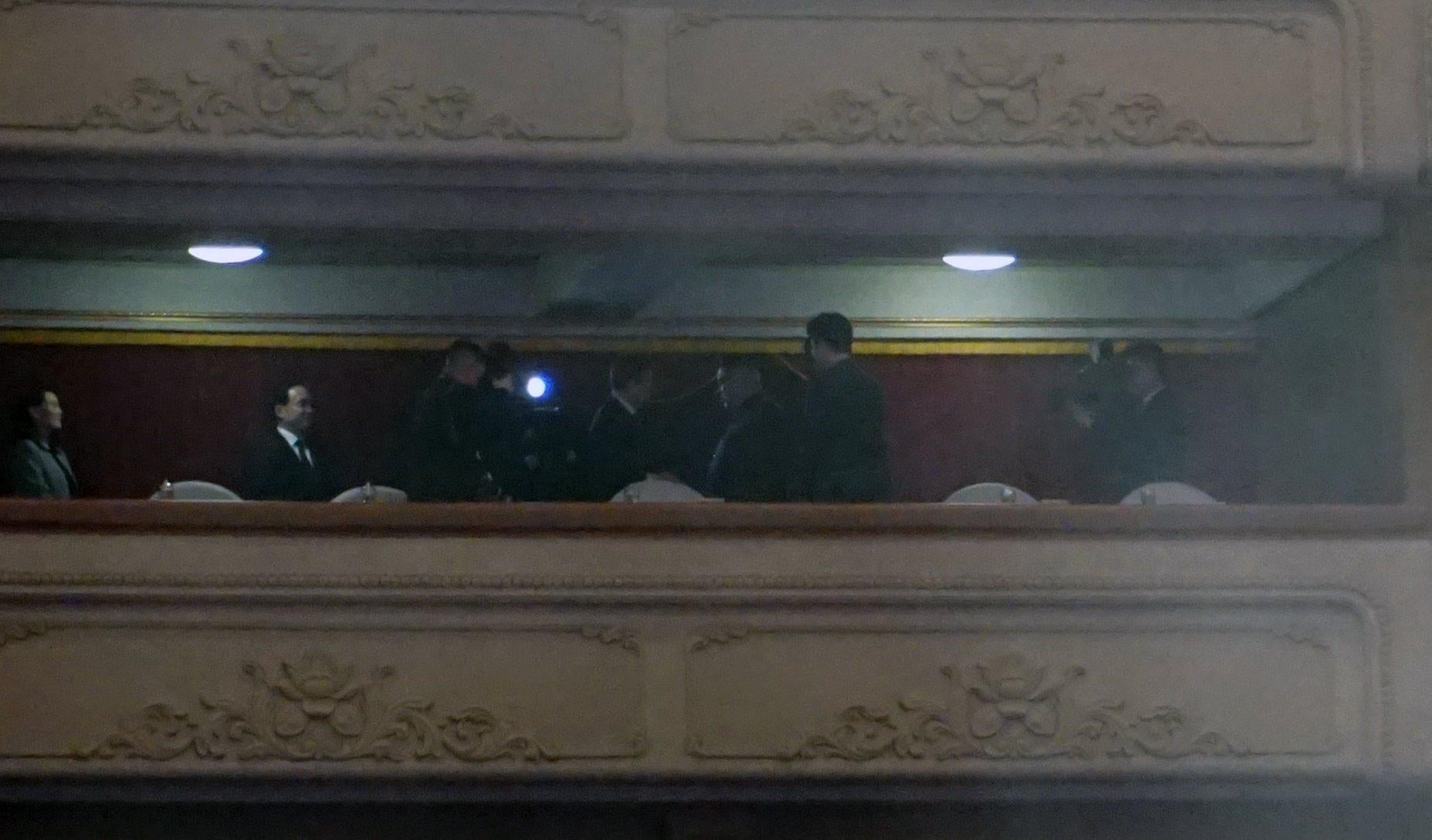 North Korean leader Kim Jong-un at the East Pyongyang Grand Theatre