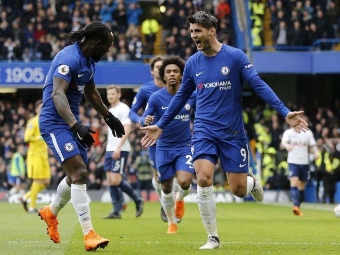 Alvaro Morata celebrates Chelsea’s opener